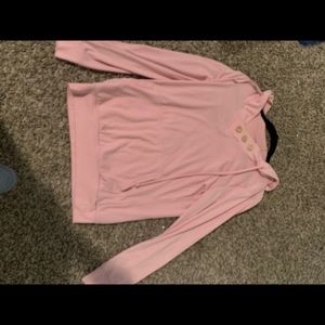Pink buttoned hoodie